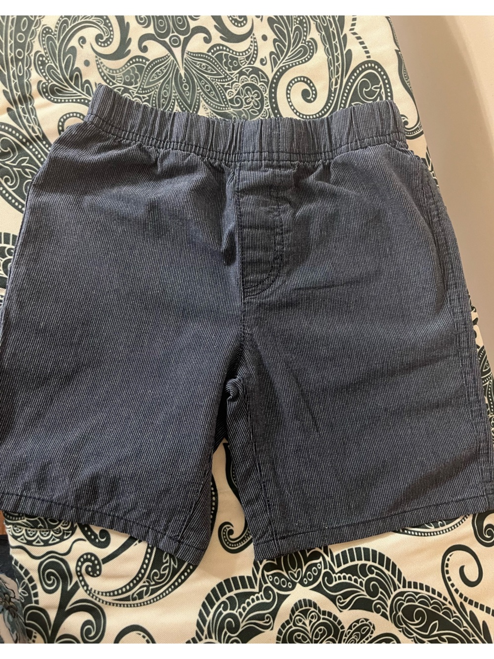 Unisex Navy Textured Casual Shorts